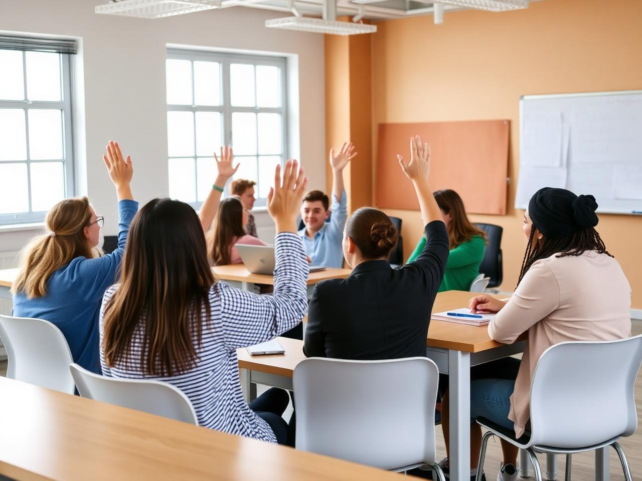 Students in an English lesson